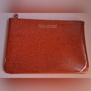 EUC Marc Jacobs Red Sparkle Vegan Patent Travel Cosmetic Makeup Beauty Pouch Bag